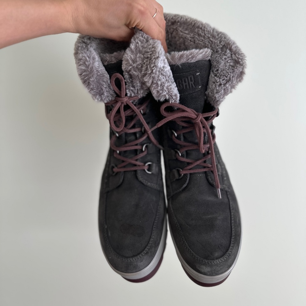 Cougar Vanetta Waterproof Wedge Snow Boot Gray/Pewter Leather Suede size 11